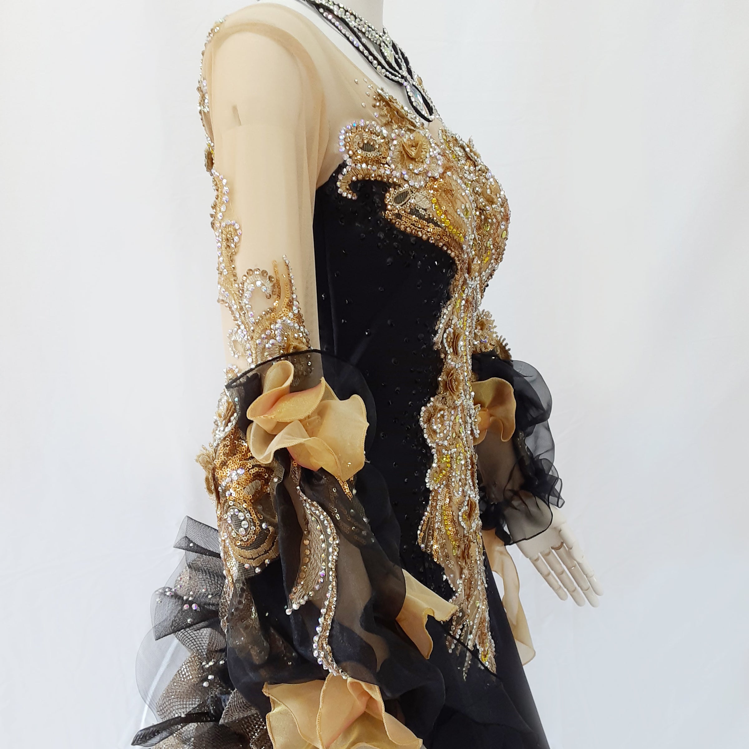 黒ゴールド・スタンダードドレス | ダンスファッションgreens