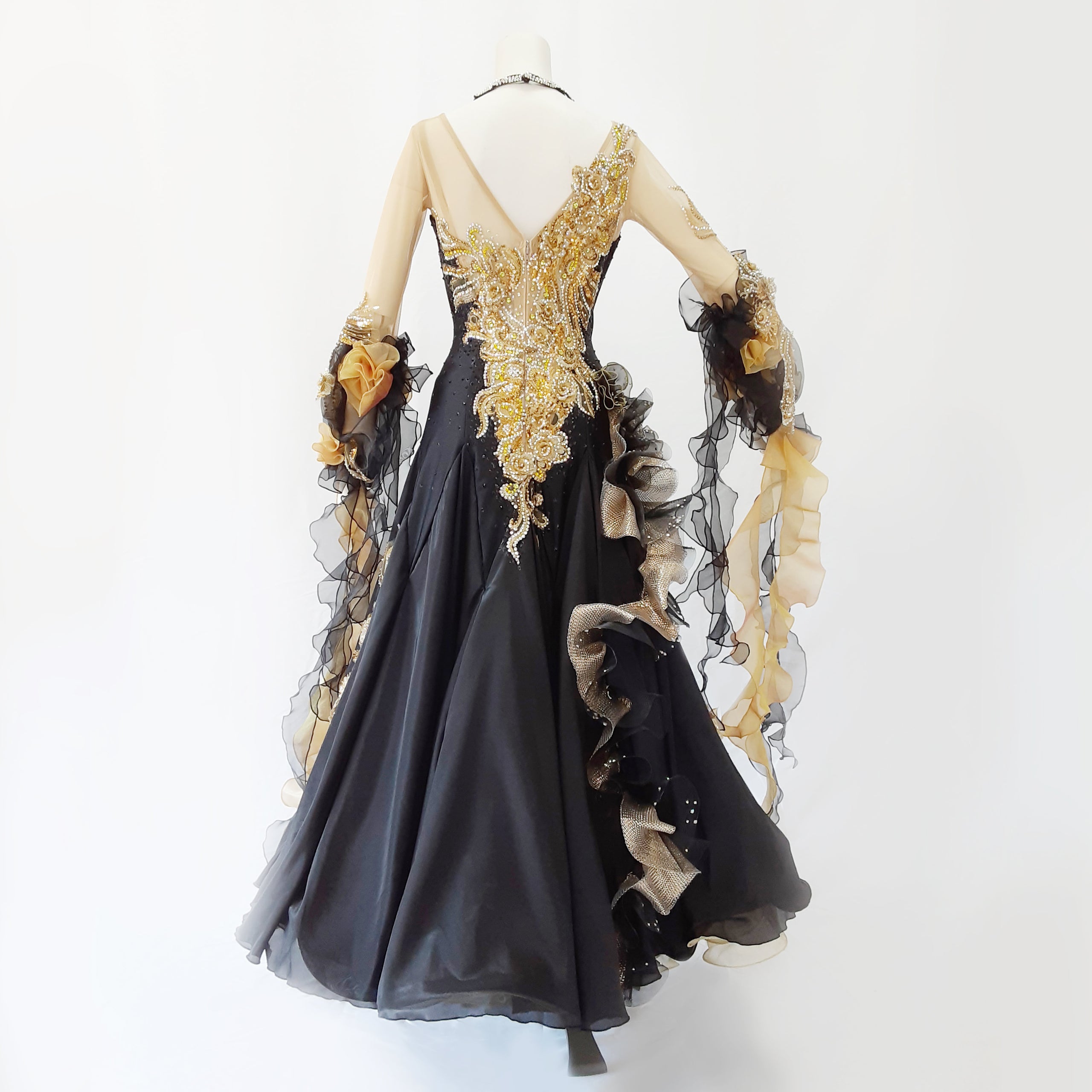 黒ゴールド・スタンダードドレス | ダンスファッションgreens