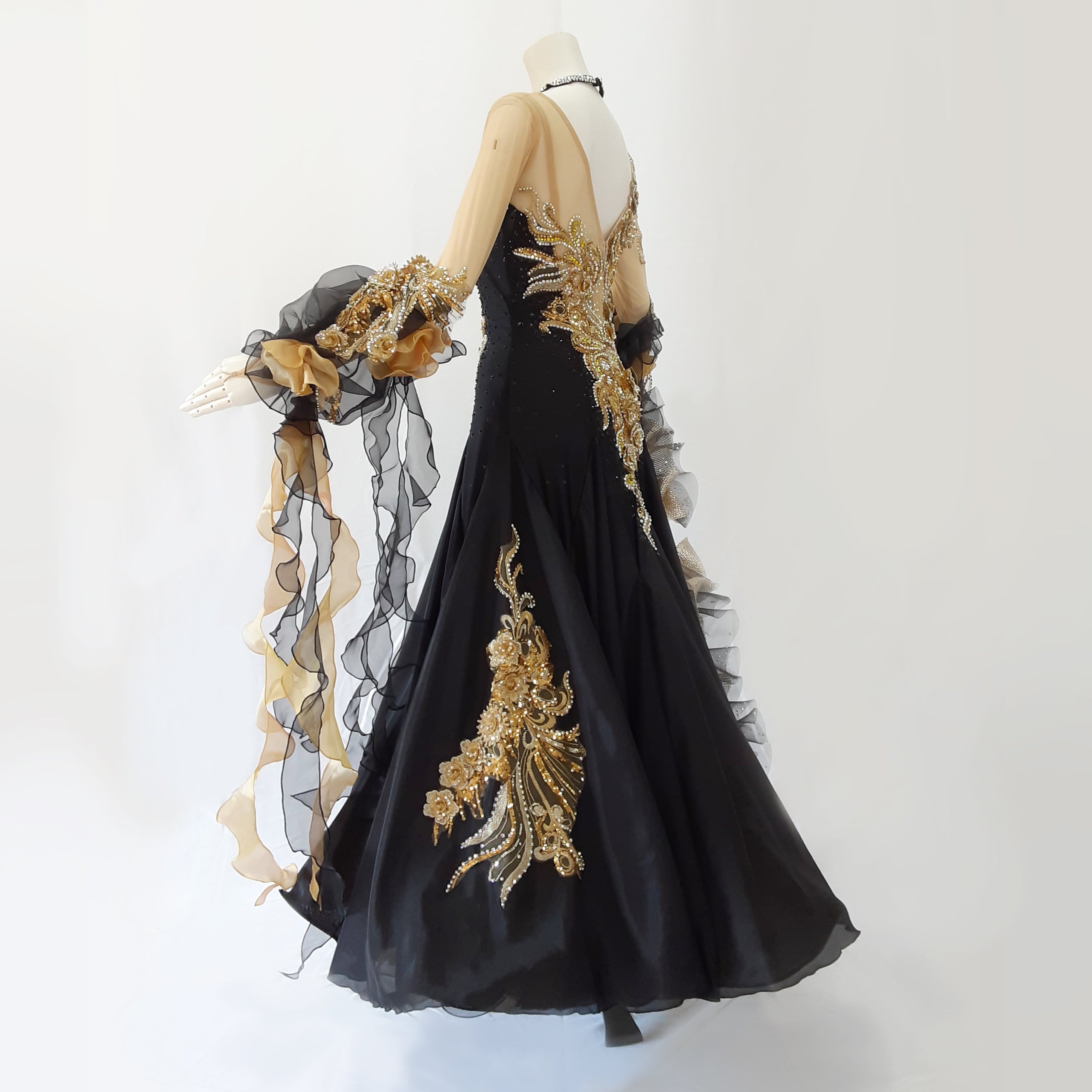黒ゴールド・スタンダードドレス | ダンスファッションgreens